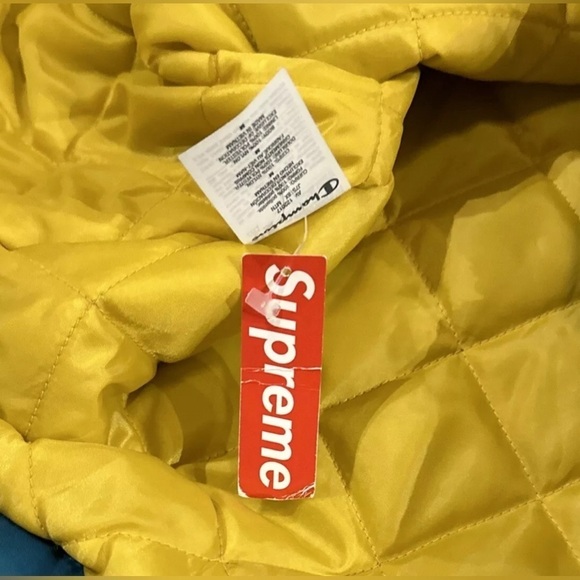 New NWT SUPREME x CHAMPION PULLOVER PARKA JACKET Hornets TEAL Size: MEDIUM NWT - Picture 5 of 7